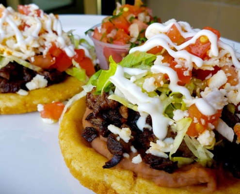 sopes in chicago at mexican restaurant la cantina grill in south loop